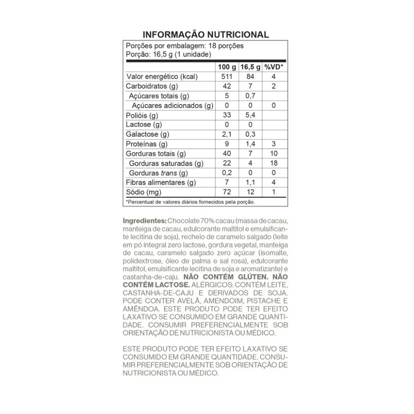 BOMBOM DE CHOCOLATE 70% COM CARAMELO SALGADO LUCKAU - Imagem 2