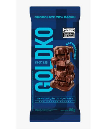 BARRA DE CHOCOLATE 80G CHOCOLATE 70%  GOLDKO