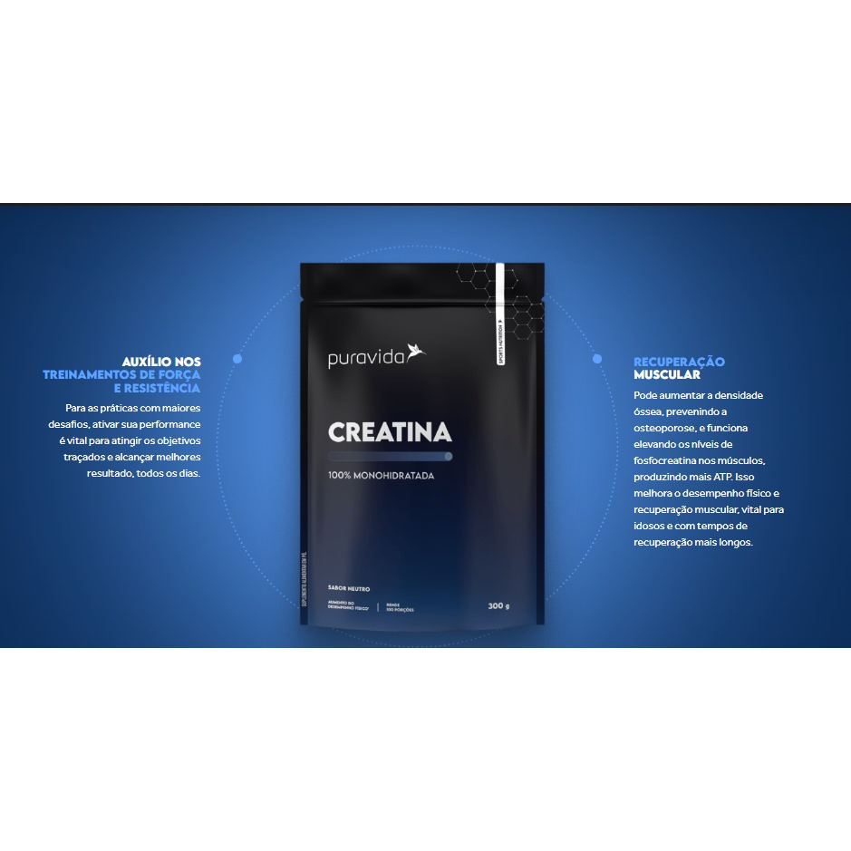 CREATINA 300G MONOHIDRATADA PURAVIDA