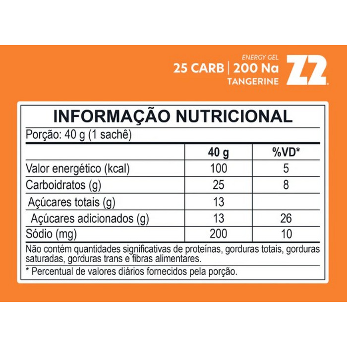 GEL NEW Z2 25CARB TANEGRINE Z2 FOODS - Imagem 2
