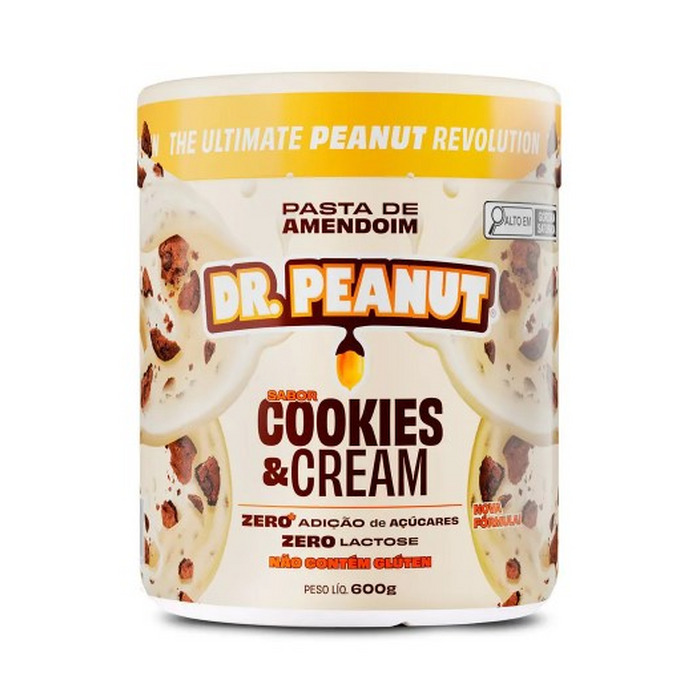 PASTA DE AMENDOIM COOKIES E CREAM 600G DR PEANUT
