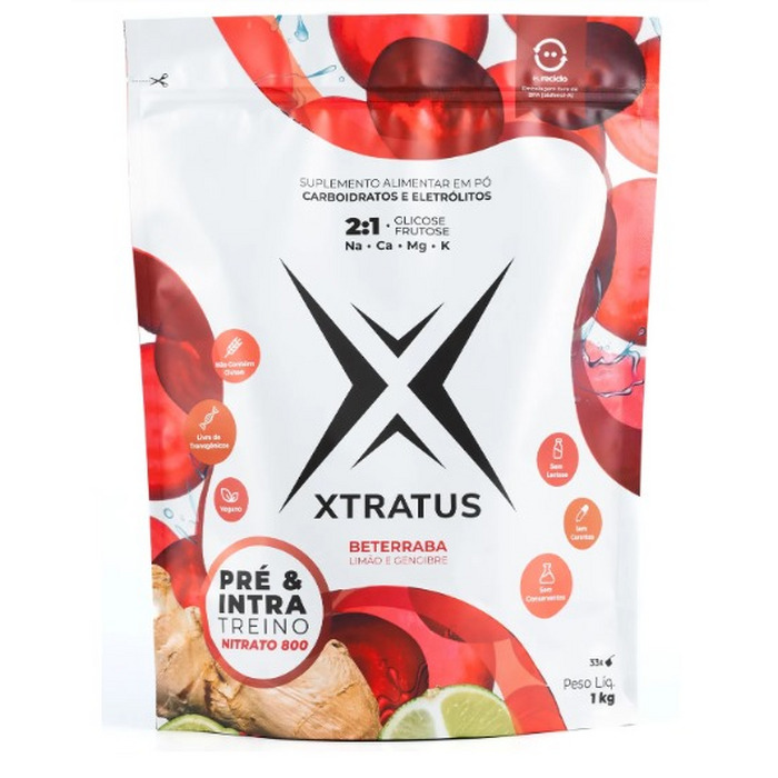 PRE E INTRA TREINO BETERRABA LIMAO E GENGIBRE 1KG XTRATUS