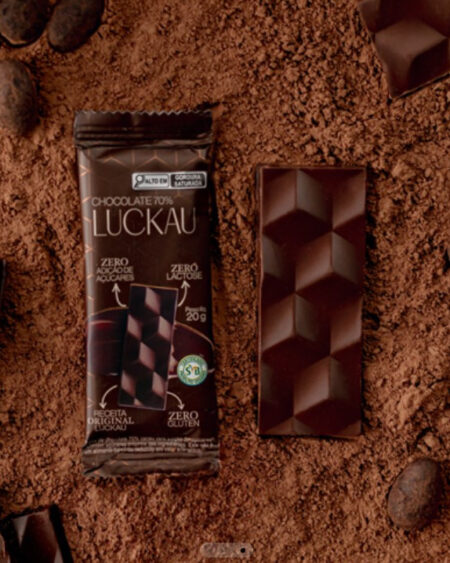 BARRA CHOCOLATE 70% CACAU 20G LUCKAU