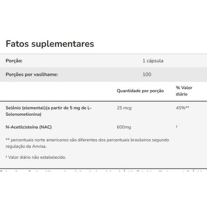 NAC 600MG 100 CAP NOW FOODS - Imagem 2