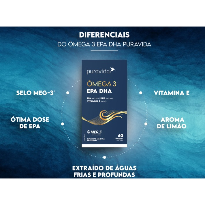 OMEGA 3 EPA DHA 60 CAPS PURAVIDA