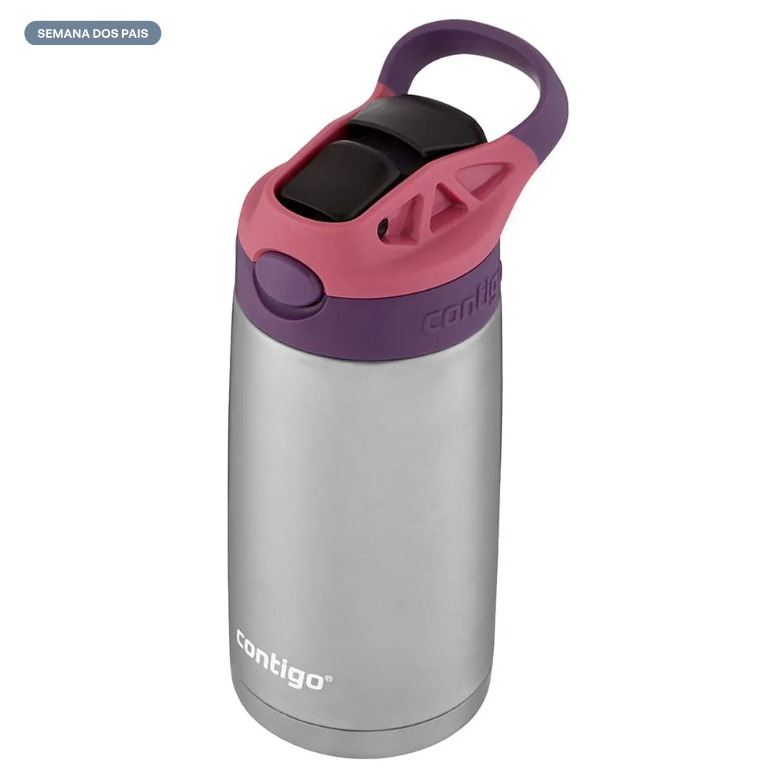 SQUEEZE AUTOSPOUT KIDS 384ML VERDE E ROSA CONTIGO - Imagem 2